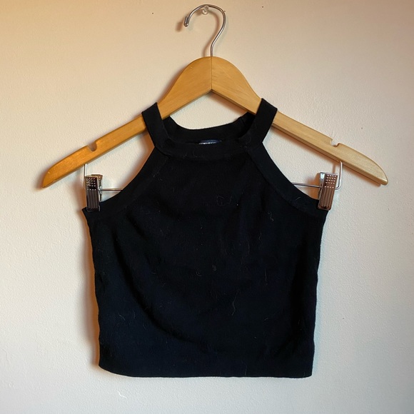 Brandy Melville Tops - Brandy Melville | Black High Neck Crop Tank